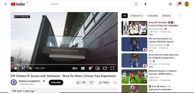Chelsea FC Access interactive video
