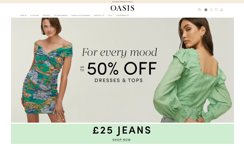 Oasis online store